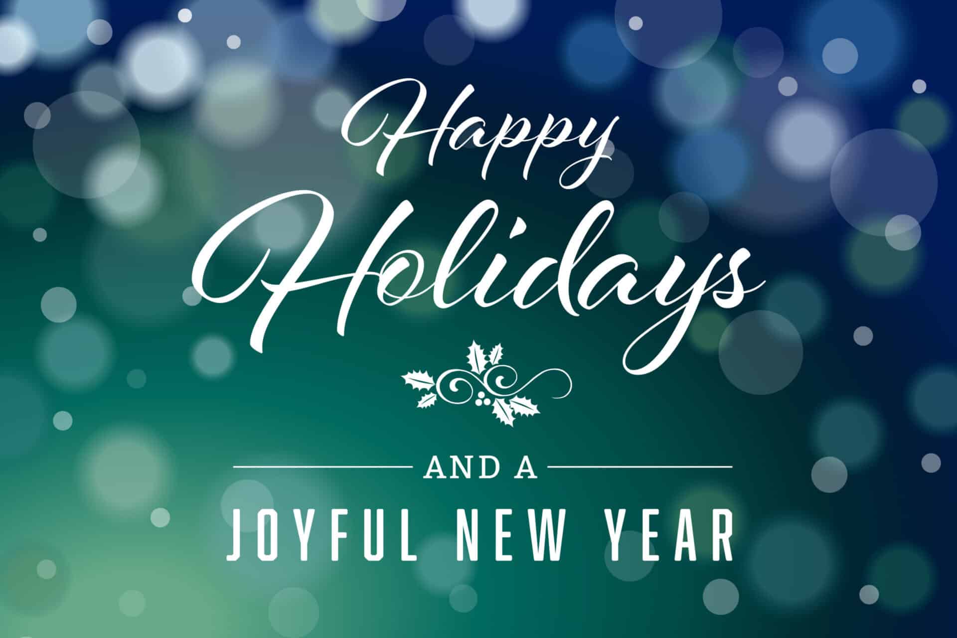 Dark Green Happy Holidays and Joyful New Year Horizontal Vector 2